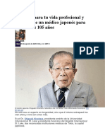 BusinesConsejos para Tu Vida Profesional y Personal de Un Medico Japones para Llegar A Los 105 Años