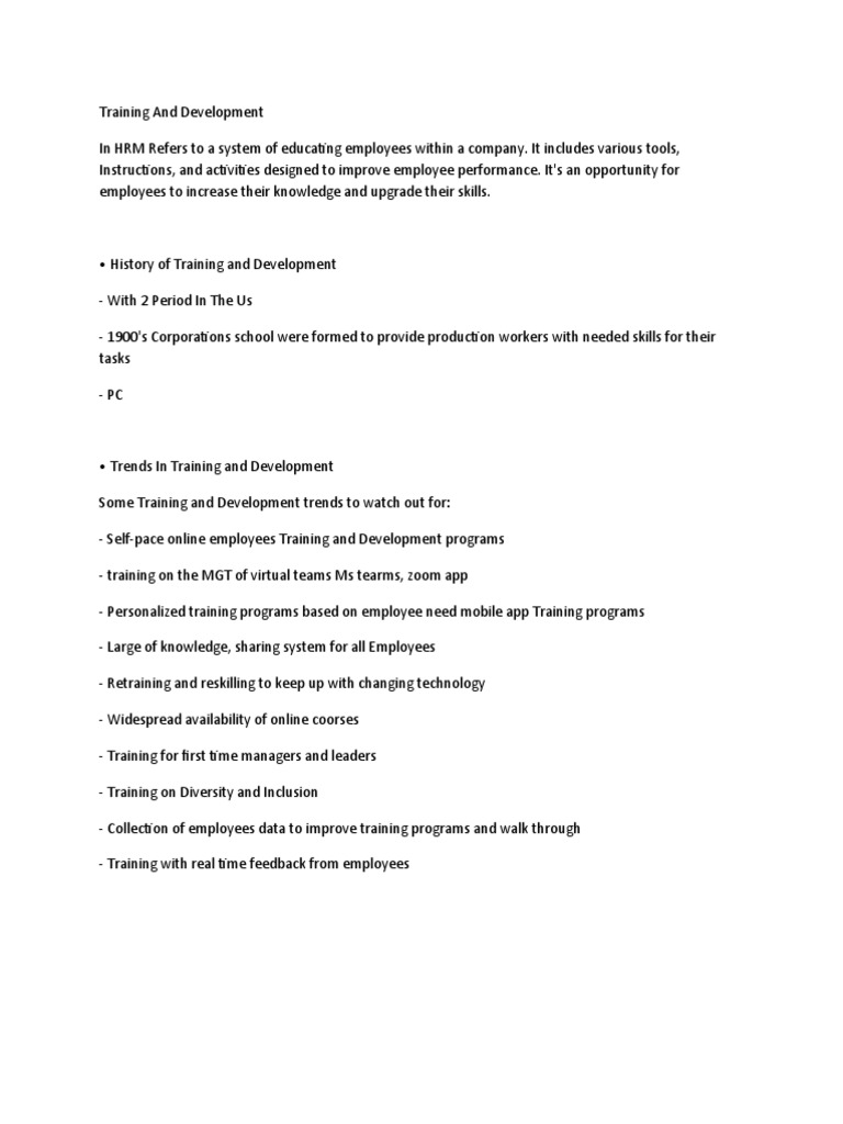 Training and Development-WPS Office | PDF