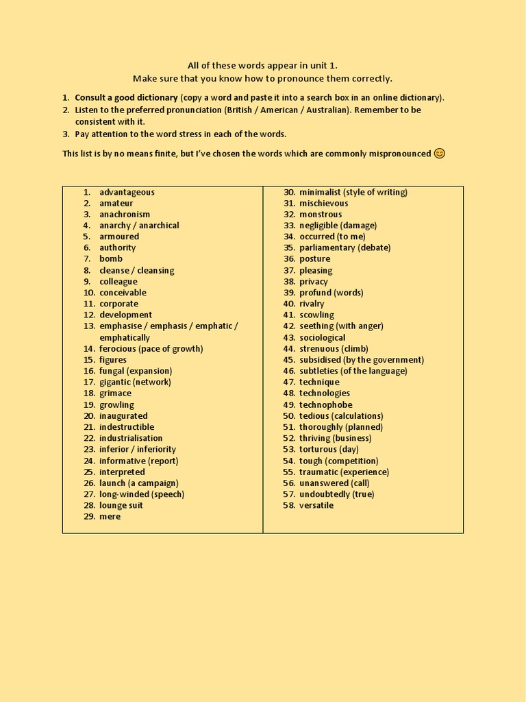 unit-1-pronunciation-practice-list-of-selected-words-pdf
