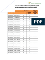 Account Officer Provisional Result