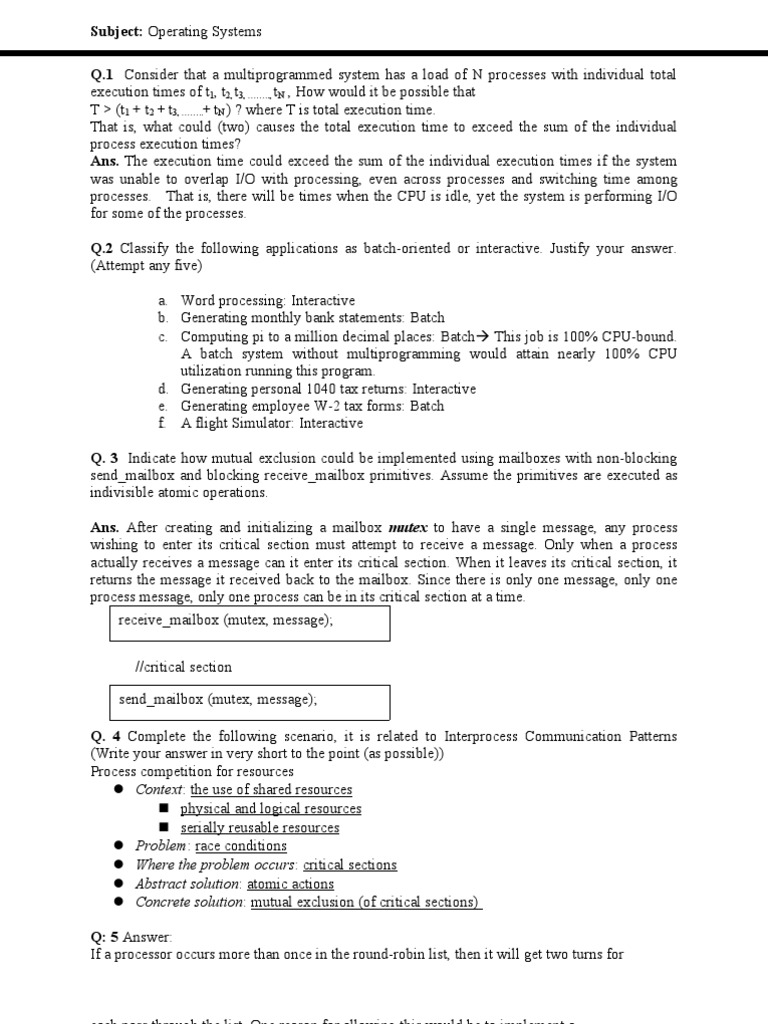 CPU Atomic Operations in Mutual Exclusion | PDF | Operating System ...