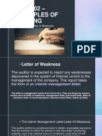 ACT 3202 Â - PRINCIPLES OF AUDITING Letter of Weakness