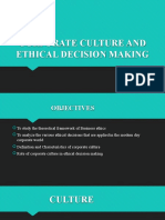 Corporate Culture and Ethical Decision Making