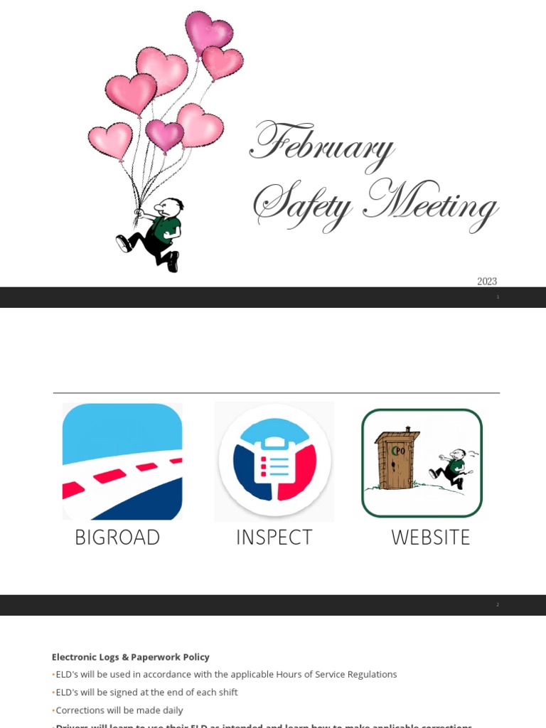 February Safety Meeting PDF Truck Vehicles