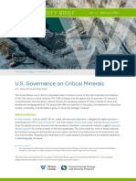 New Security Brief: US Governance On Critical Minerals