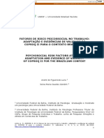 FATORES DE RISCO PSICOSSOCIAL NO TRABALHO - Adaptação e Evidencias para o Contexto Brasileiro