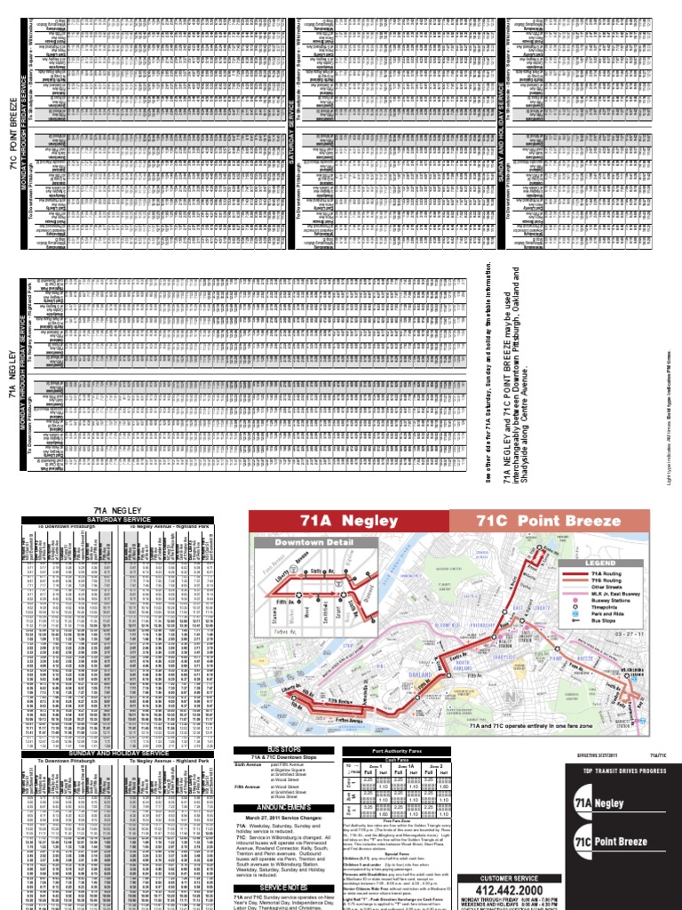 Pittsburgh Bus Authority 71A | PDF | Passenger Rail Transport | Bus ...