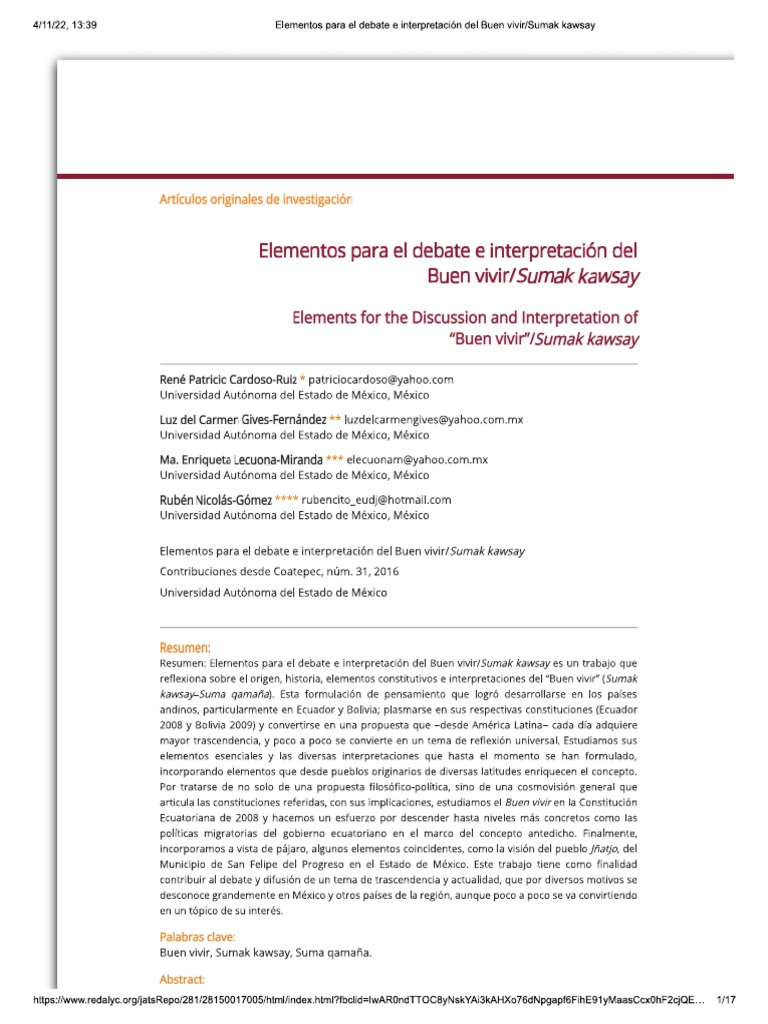 Sumak Kawsay PDF