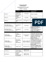 Tabla Actividades de Evaluación (Segundo Curso - Segundo Cuatrimestre)