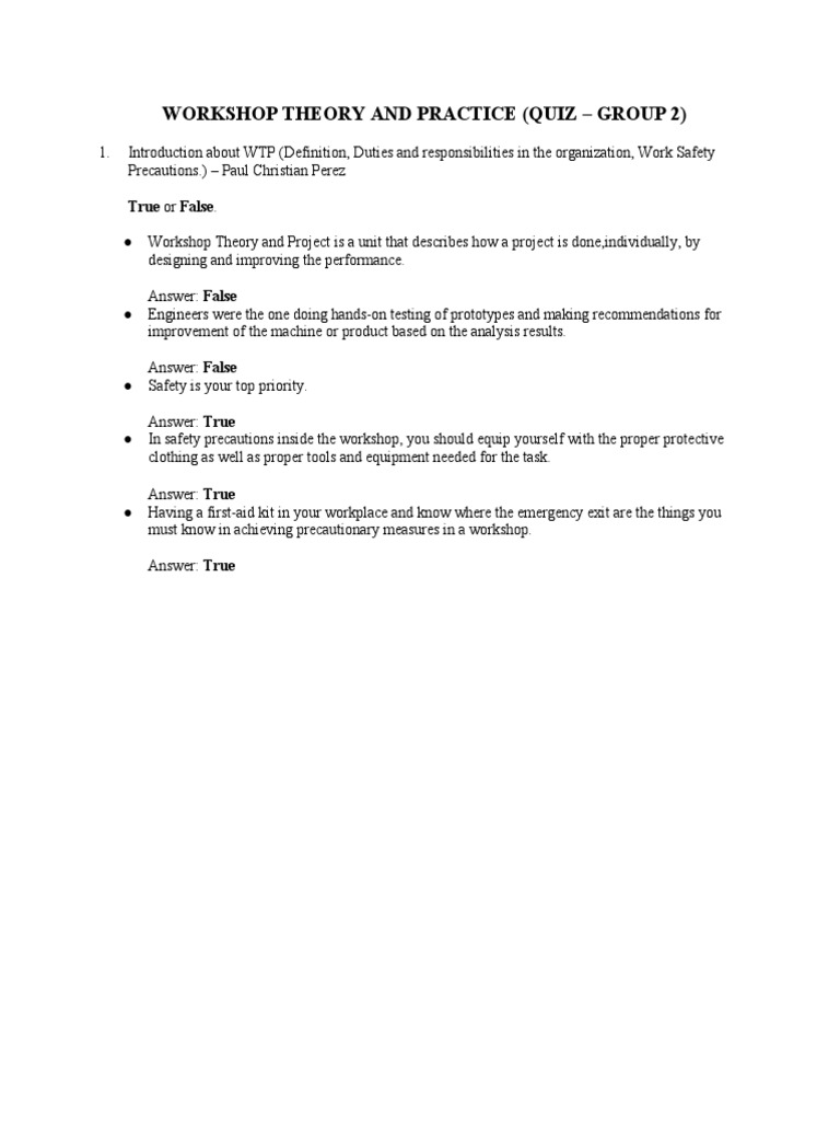 Workshop Theory and Practice Quiz | PDF | Grinding (Abrasive Cutting ...