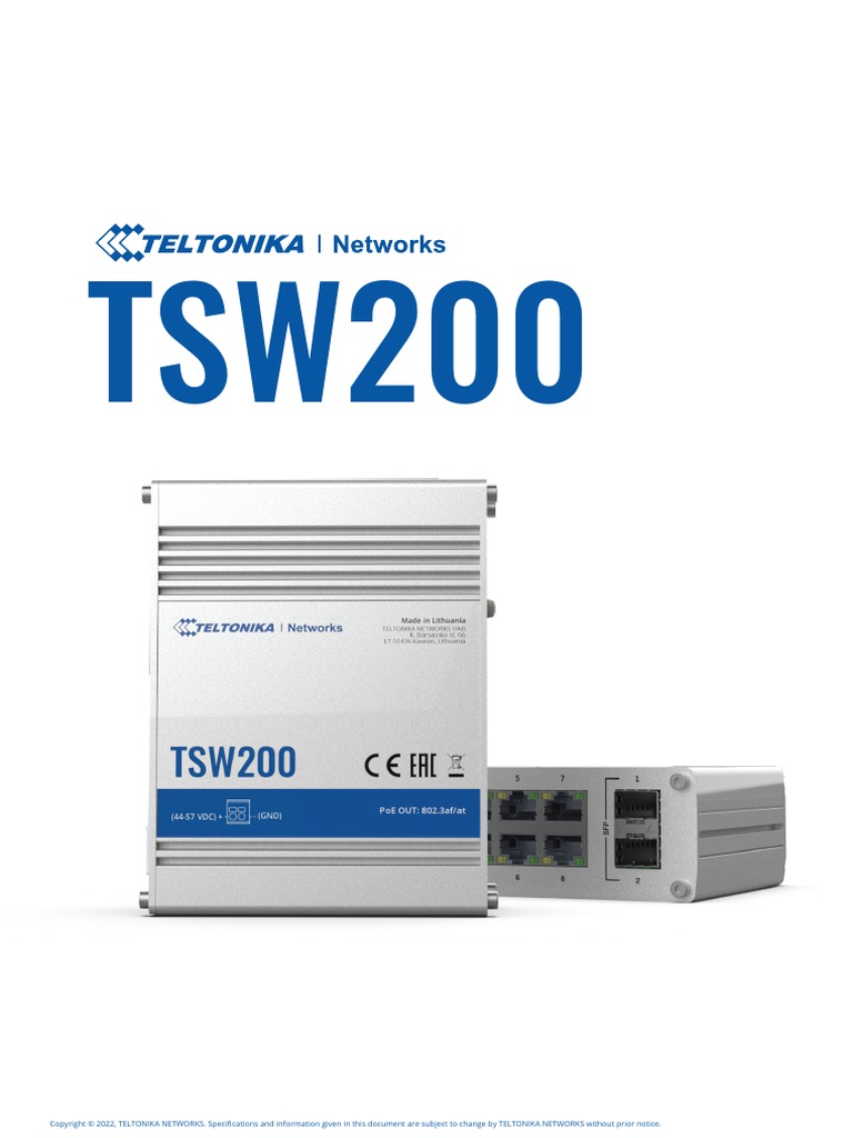 TSW200 Datasheet v1.5 | PDF | Computing | Equipment