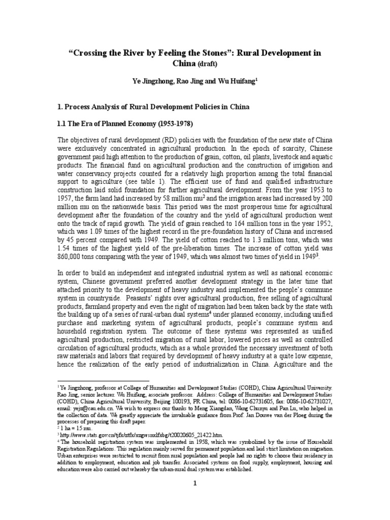 Rural Development Policies in China | PDF | Subsidy | Taxes