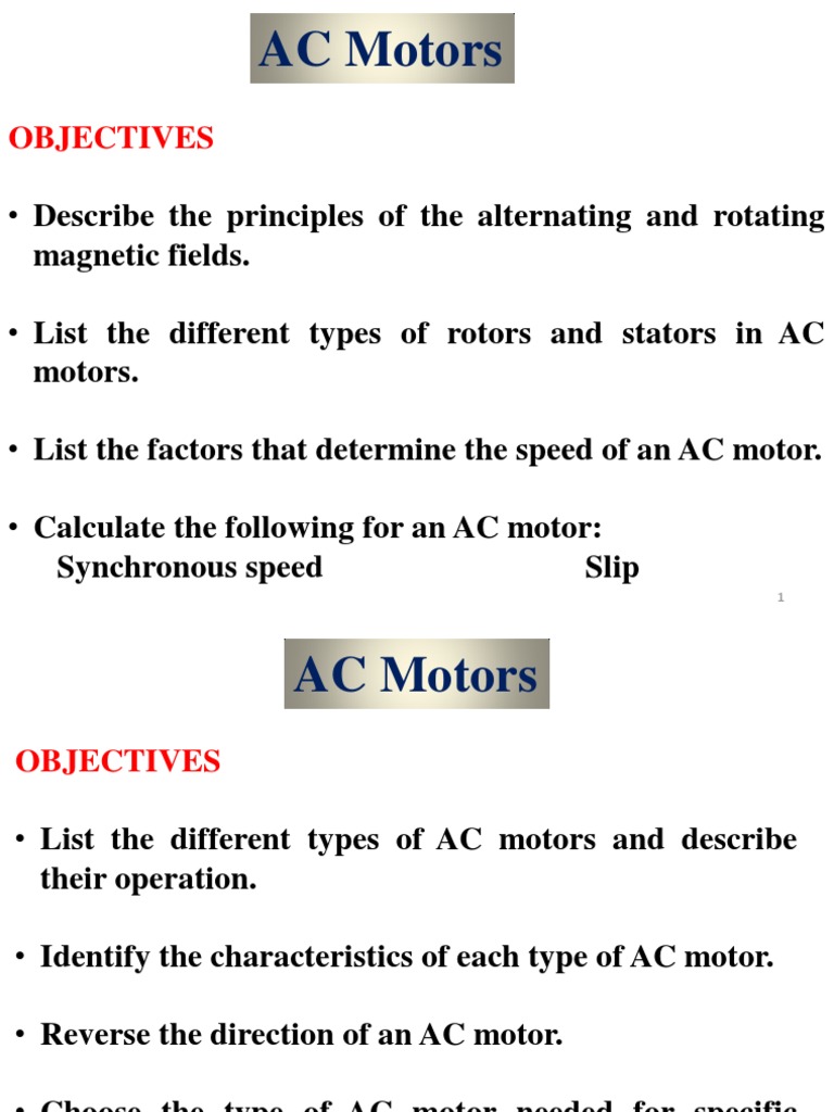 AC Motors | PDF | Electric Motor | Alternating Current