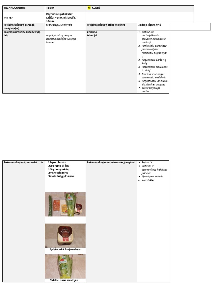 Andrejos Izganaitytes 7c Lasisos Vyniotinis Lavase. | PDF