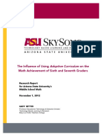 ASU - TBLR - RESEARCH REPORT - Influence - of - Using - Adaptive - Curriculum - Math - 6th - and - 7th - Grades