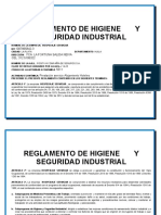 Reglamento de Higiene y Seguridad