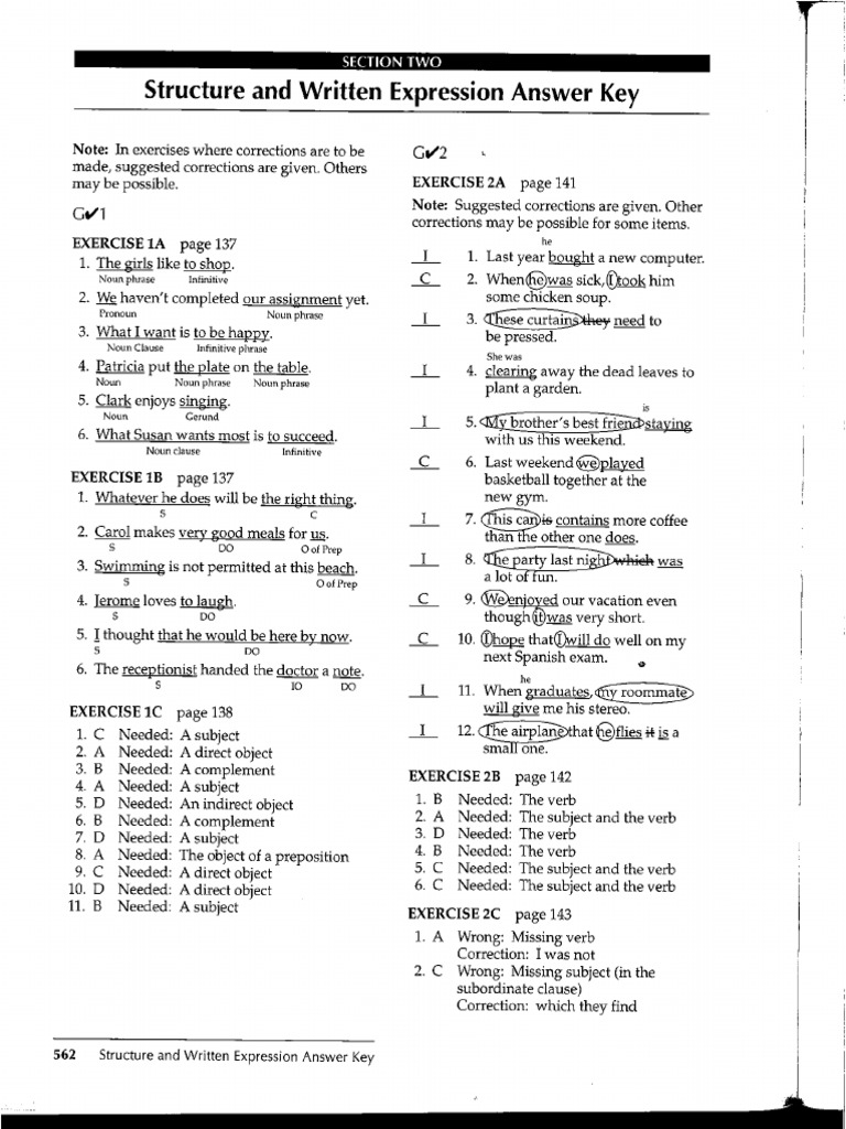 Structure - Answer Key | PDF