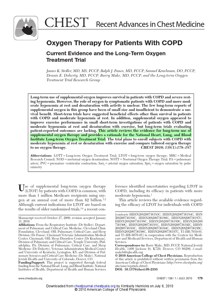 01.stoller LongTerm Oxygen Treatment 2010 PDF Chronic