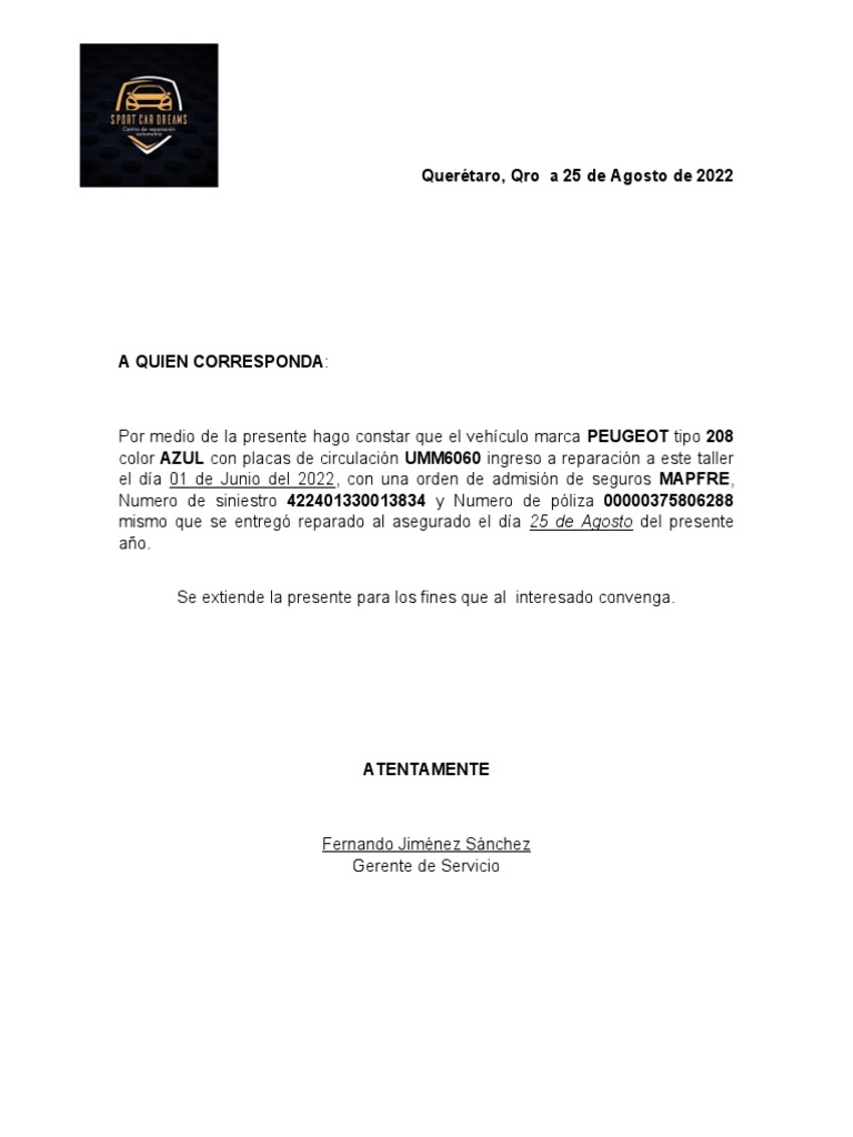 Carta Estancia | PDF