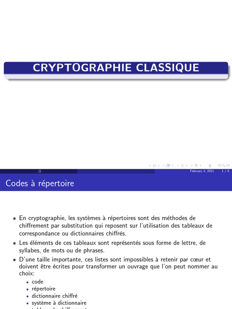 Introduction à la Cryptographie | PDF | Cryptage | Permutation