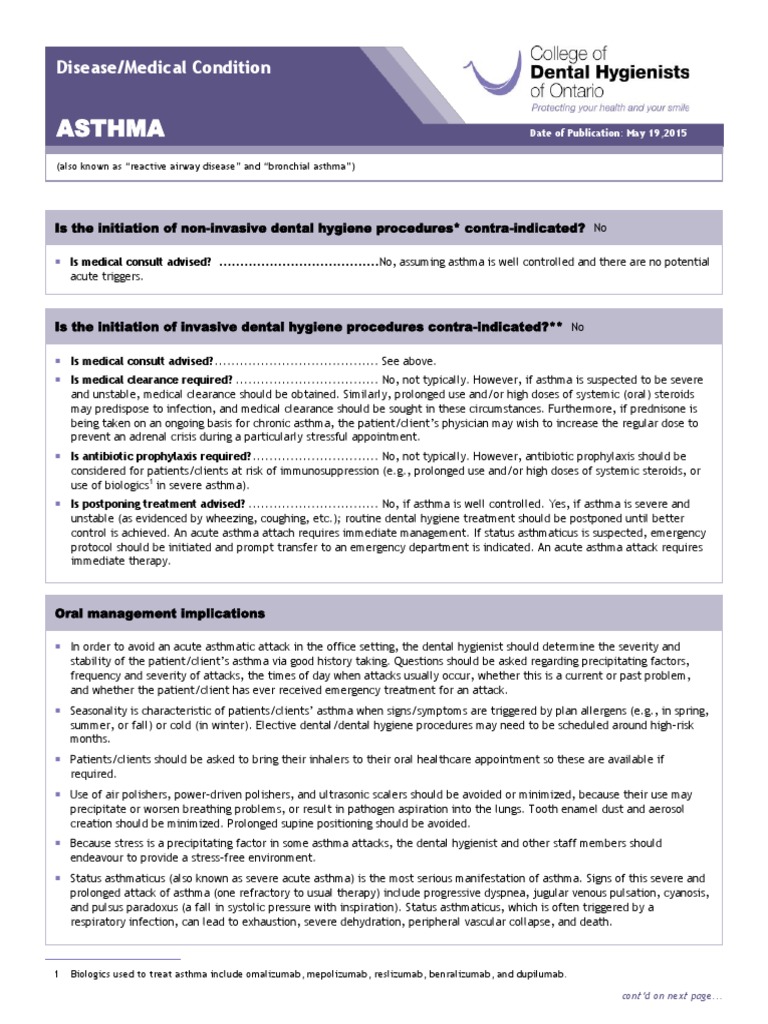 CDHO Factsheet Asthma | Download Free PDF | Asthma | Cough