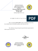 Sample Certification