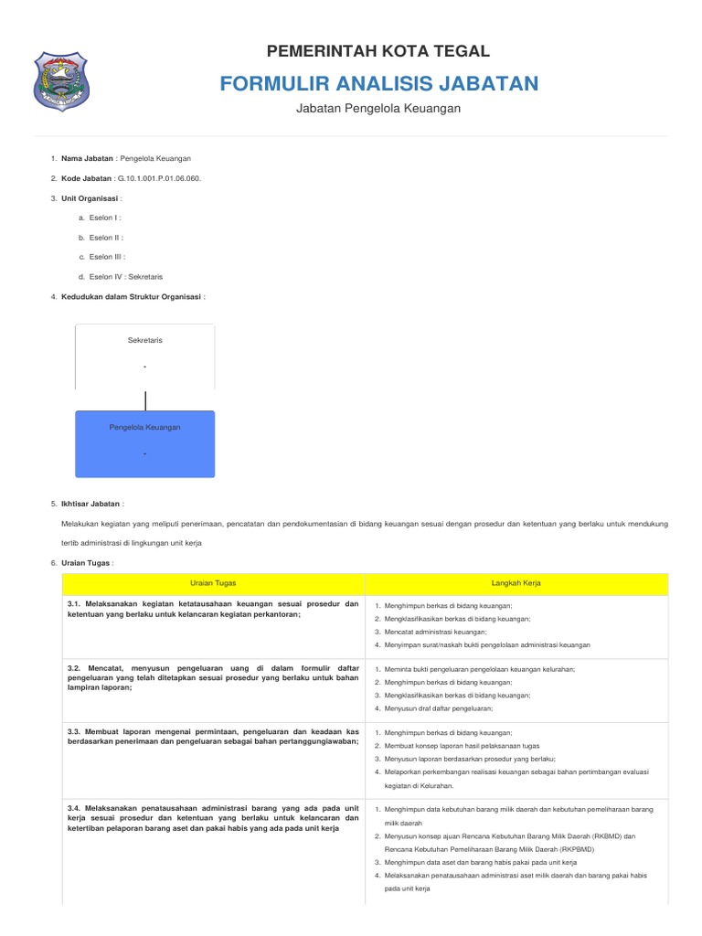Analisis Jabatan Pengelola Keuangan | PDF