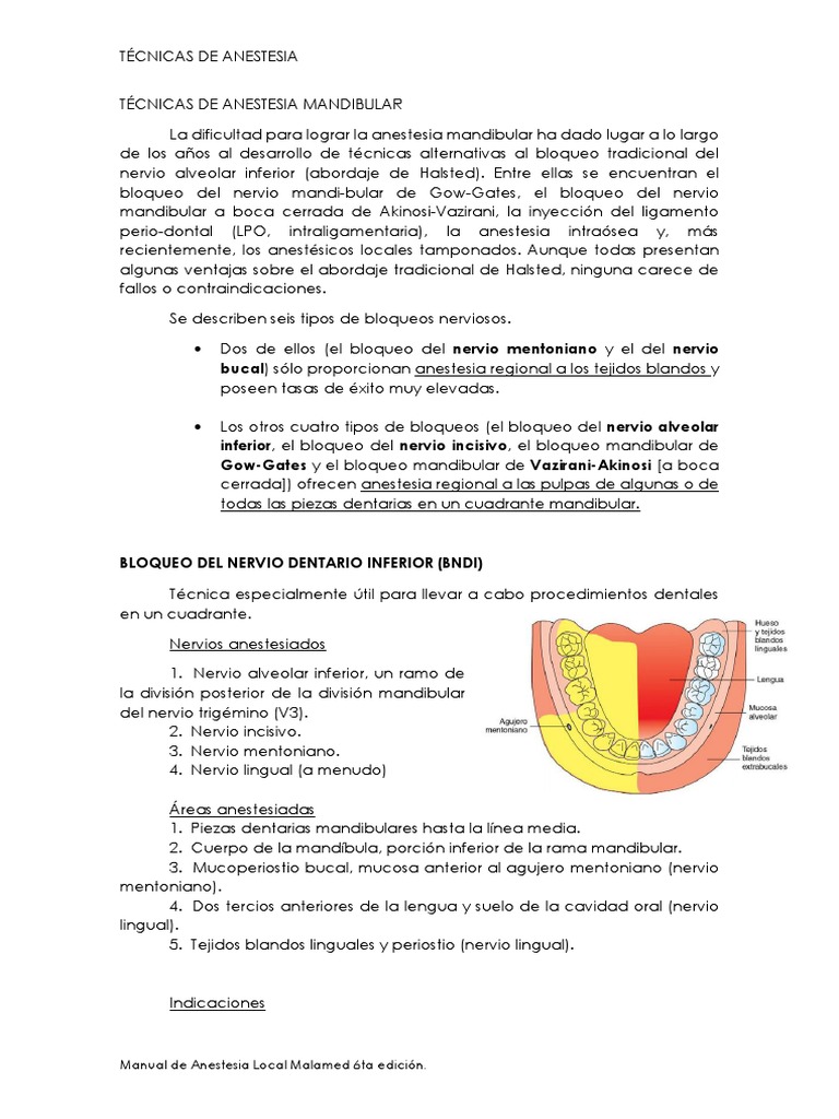 Técnicas de Anestesia Mandibular | PDF | Boca | Anatomía humana