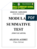1ST Quarter Summative Test