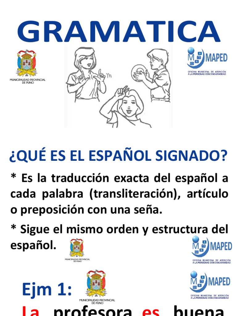 Estructura del Español Signado y Lengua de Señas Peruana | PDF | Asunto ...
