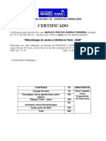 Certificado: CNPJ 38.086.160.0001-78 CURSOS E FORMAÇÕES