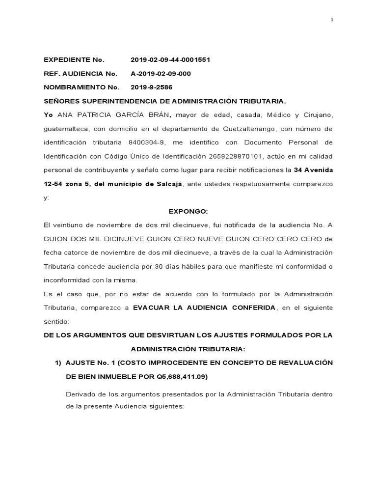 Modelo De Evacuación De Audiencia Descargar Gratis Pdf Impuesto