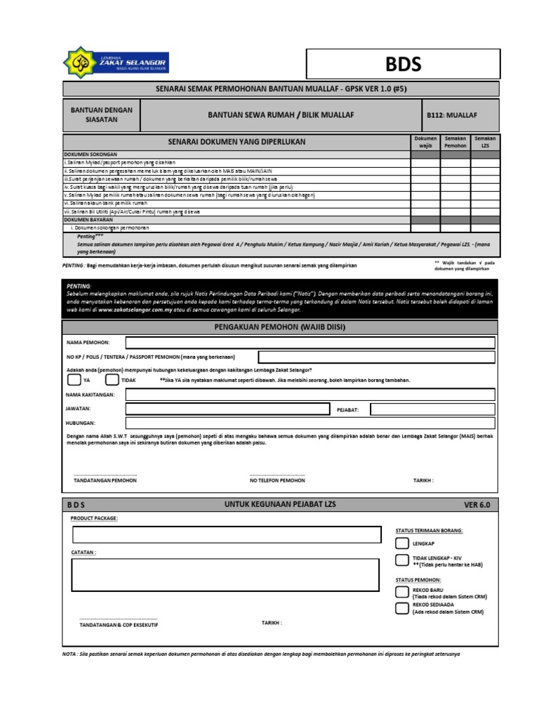 Bantuan Sewa Rumah Asnaf Muallaf | PDF