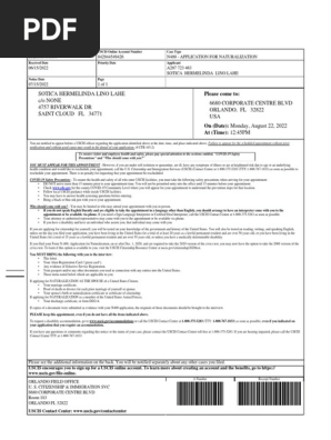 USCIS N-400 Interview Notice | PDF | United States Citizenship And