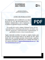 Aviso Publicacion Proyecto Manual Amplilacion Plazo