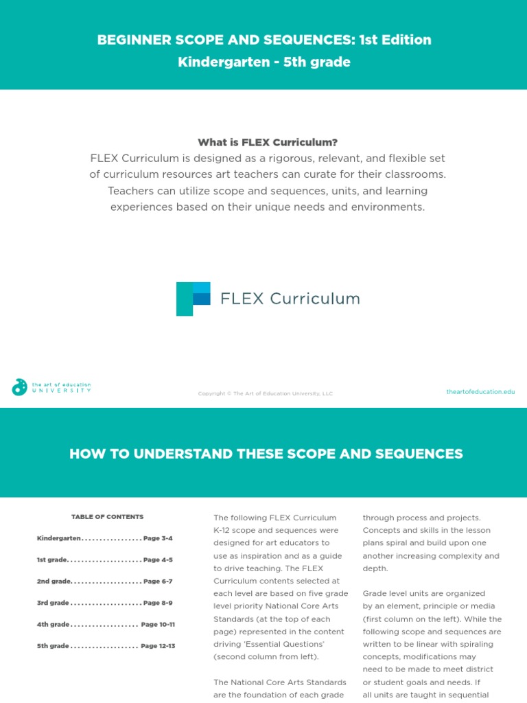 1st-Edition FLEX Scope and Sequences K-5 | PDF | Curriculum | Paintings