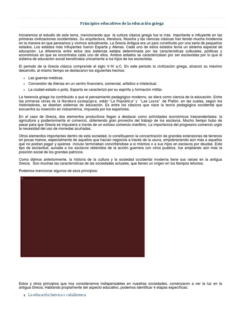 Características de la educación griega | PDF | Antigua Grecia | Platón