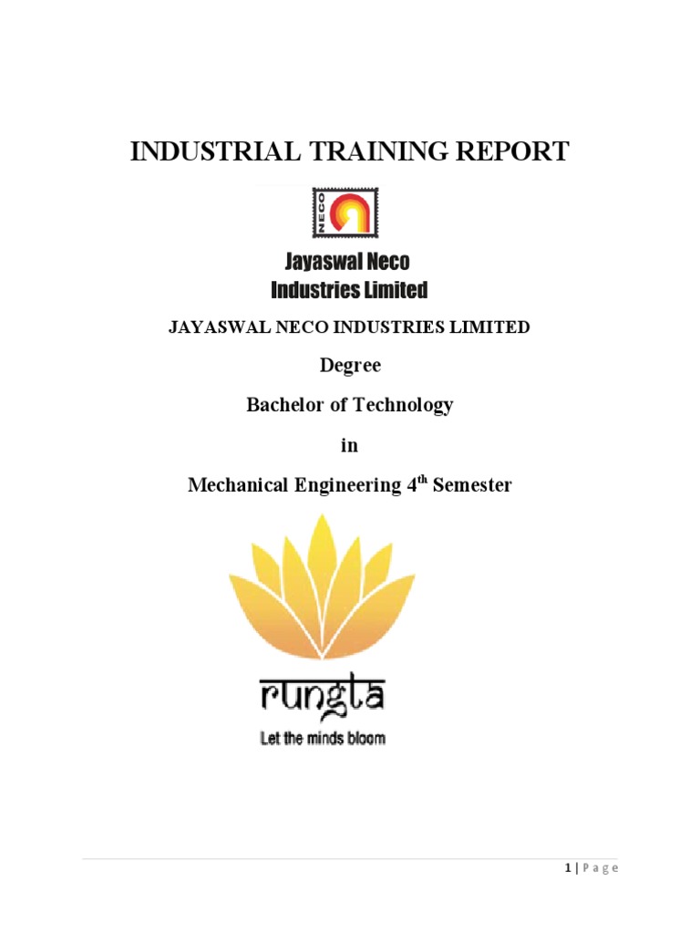 JNIL PLANT REPORT Rungta College Bhilai-1 | PDF | Steelmaking | Steel
