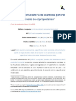 21 Convocatoria de Asamblea de Copropietarios