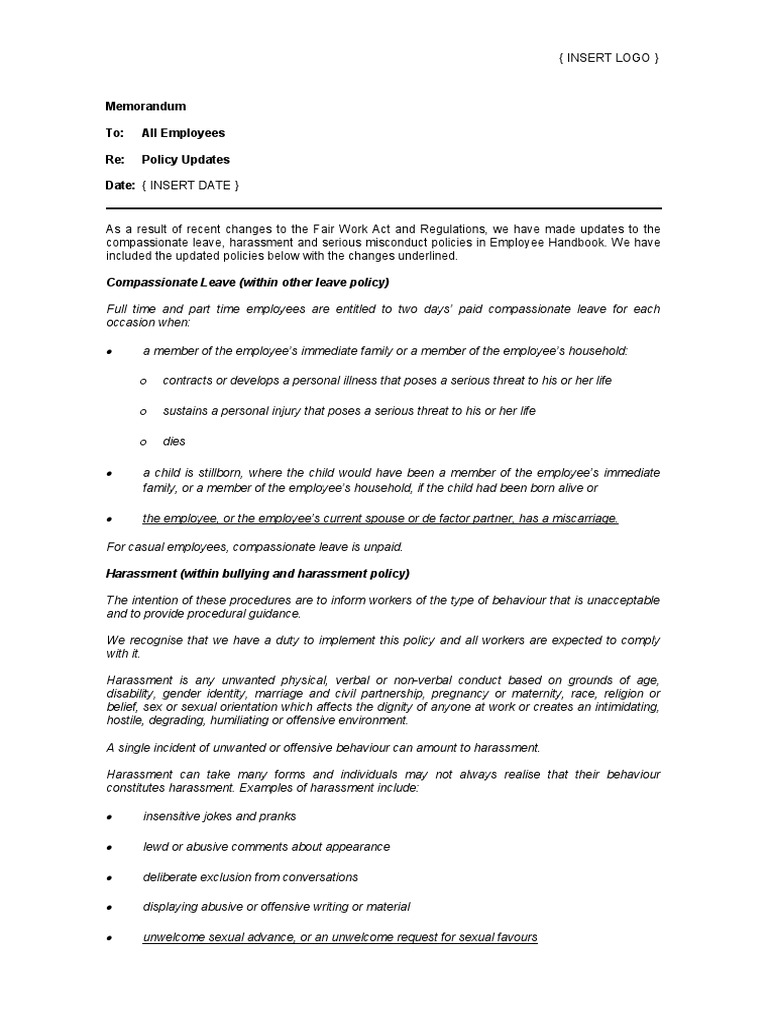 Employsure - Compassionate Leave and Sexual Harassment - Employee ...