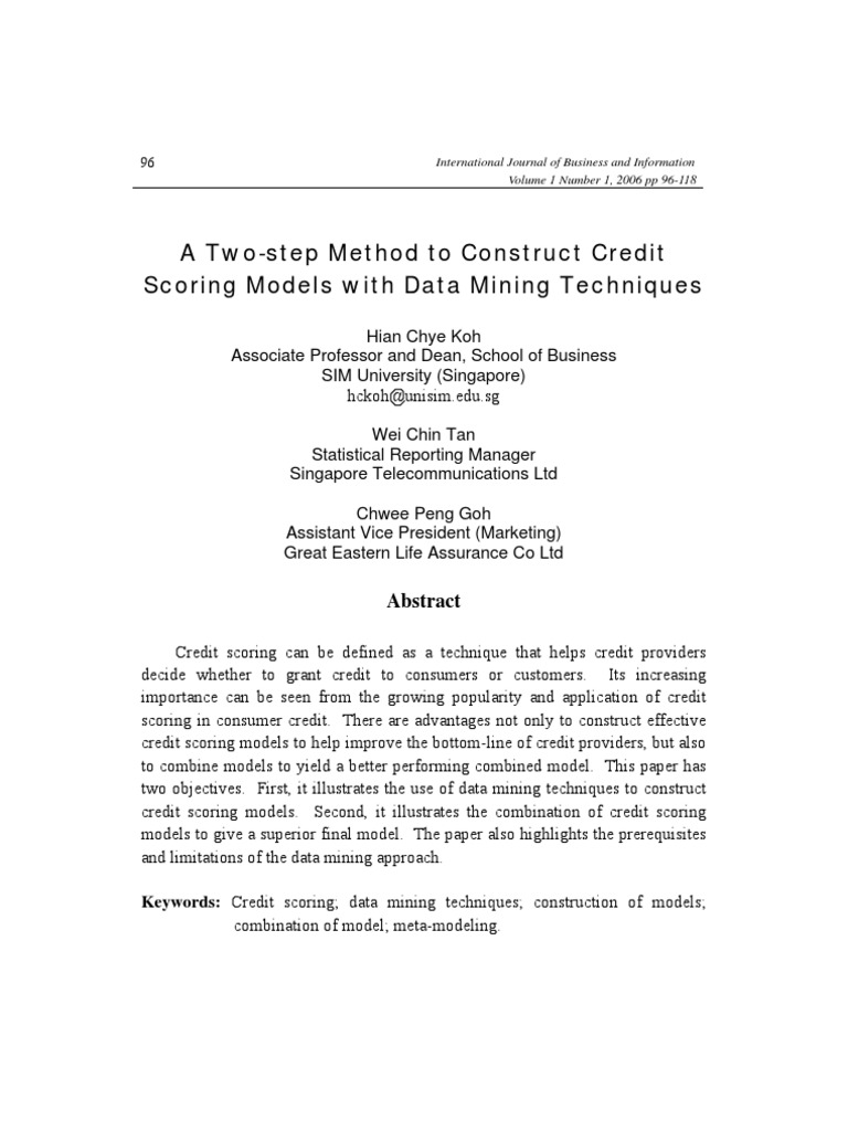 Credit Scoring Pdf Credit Score Credit Finance