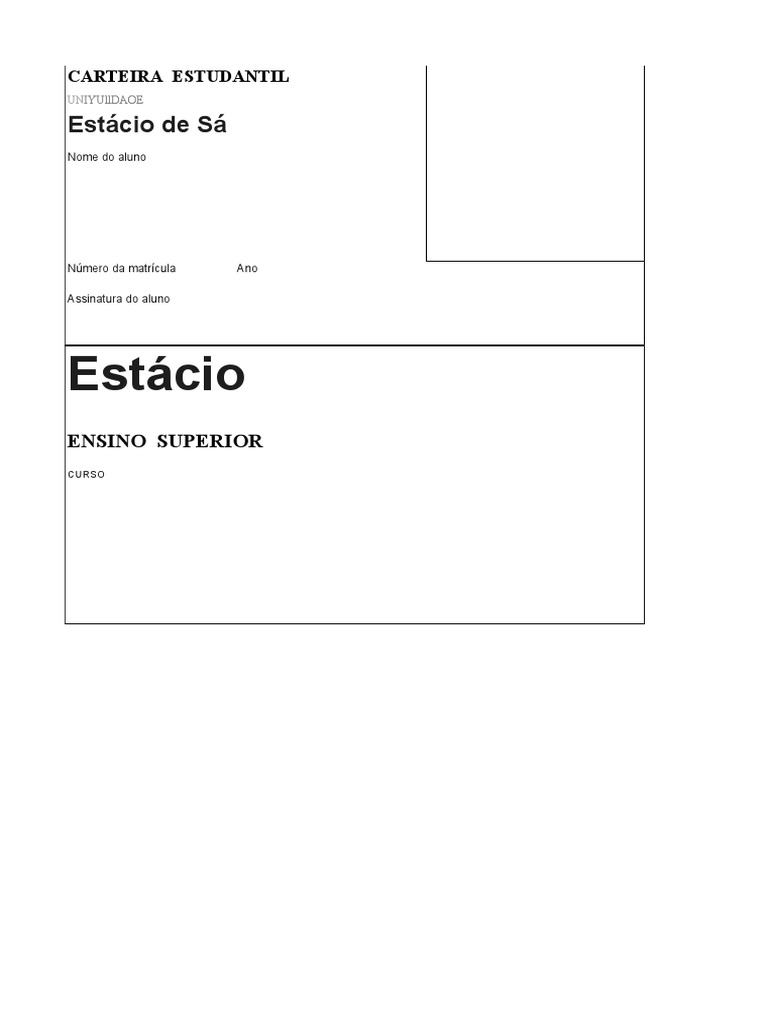 Carteirinha Estácio de Sá PDF