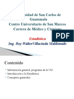 Universidad de San Carlos de Guatemala: Estadística para la carrera de Médico y Cirujano