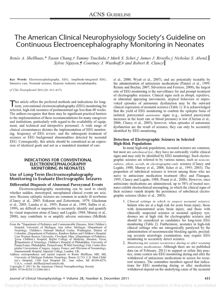 ACNS Guideline Continuous Electroencephalography Monitoring in Neonates ...