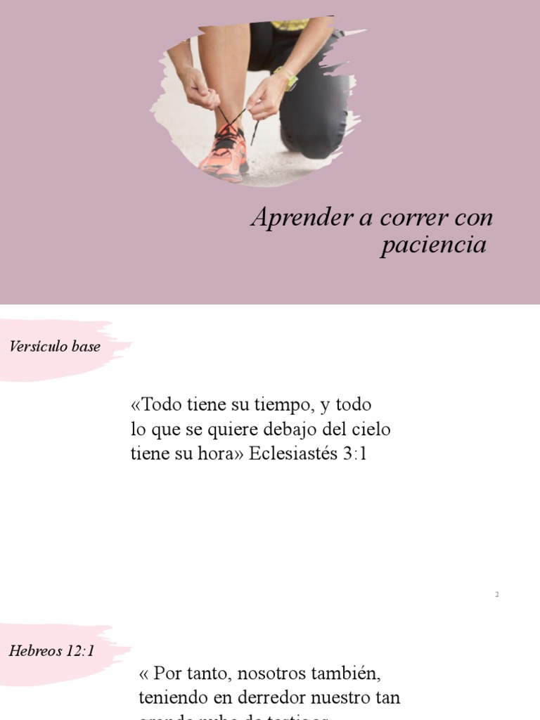 1° Tema Aprender A Correr Con Paciencia PDF Creencia religiosa y