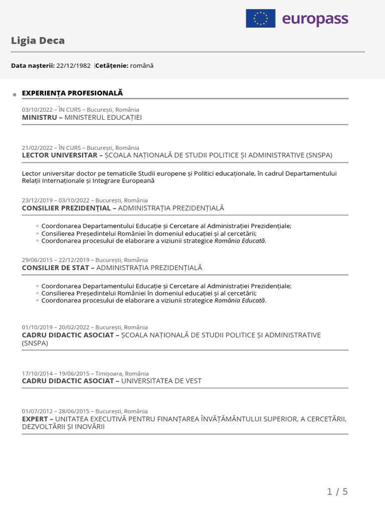 CV - Ligia Deca | PDF