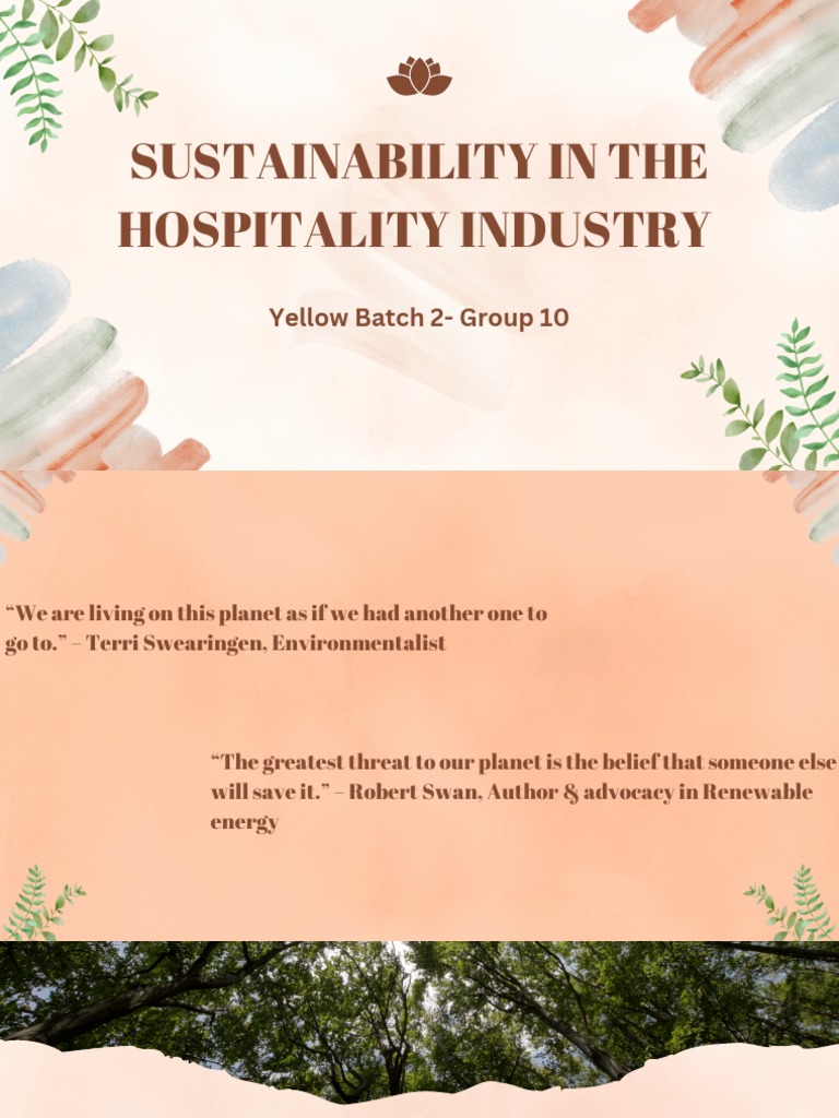 Sustainability in The Hospitality | PDF | Sustainability | Tourism