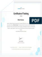 Machine Learning Training - Certificate of Completion