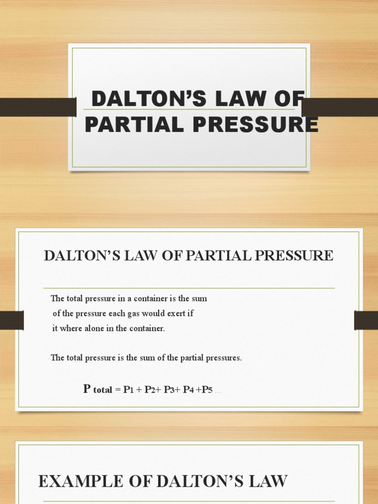 Dalton's Law of Partial Pressure Explained | PDF
