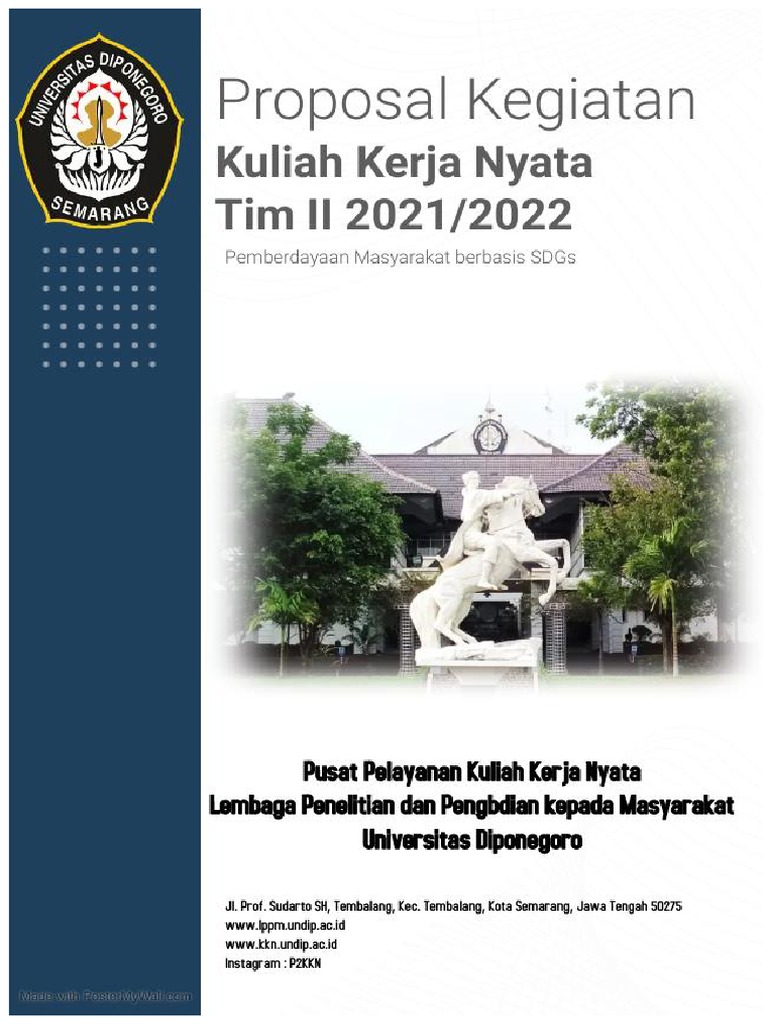 Proposal Pelaksanaan KKN Tim 1 2021-2022 | PDF | Karier & Perkembangan ...
